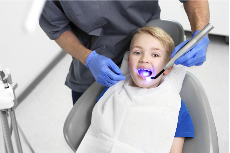 young child in dentist chair